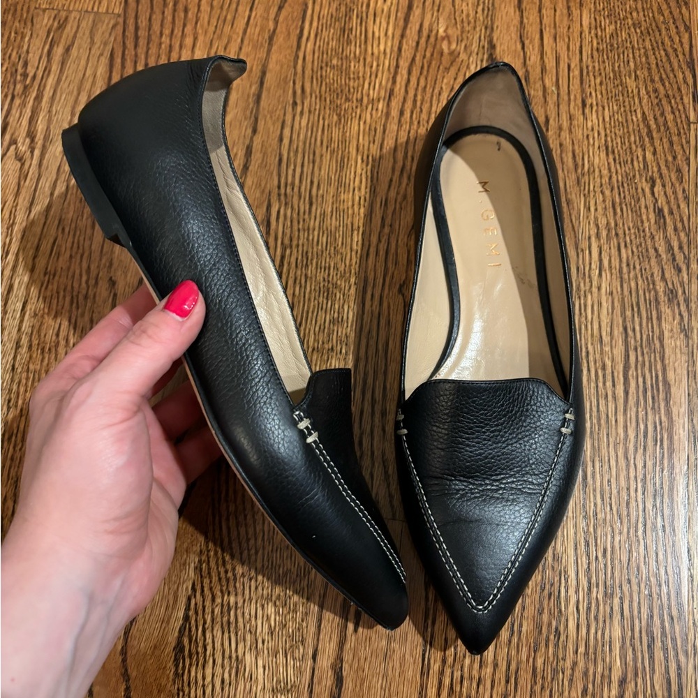 M. Gemi | Black Point Toe Leather Flats The Gia 37.5/7W or 7.5N